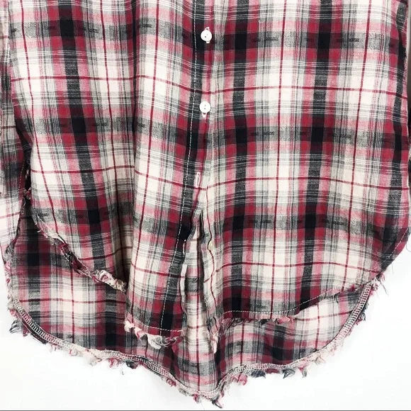 Ellison Plaid Button Down | Red White | Size Large - Picture 6 of 9
